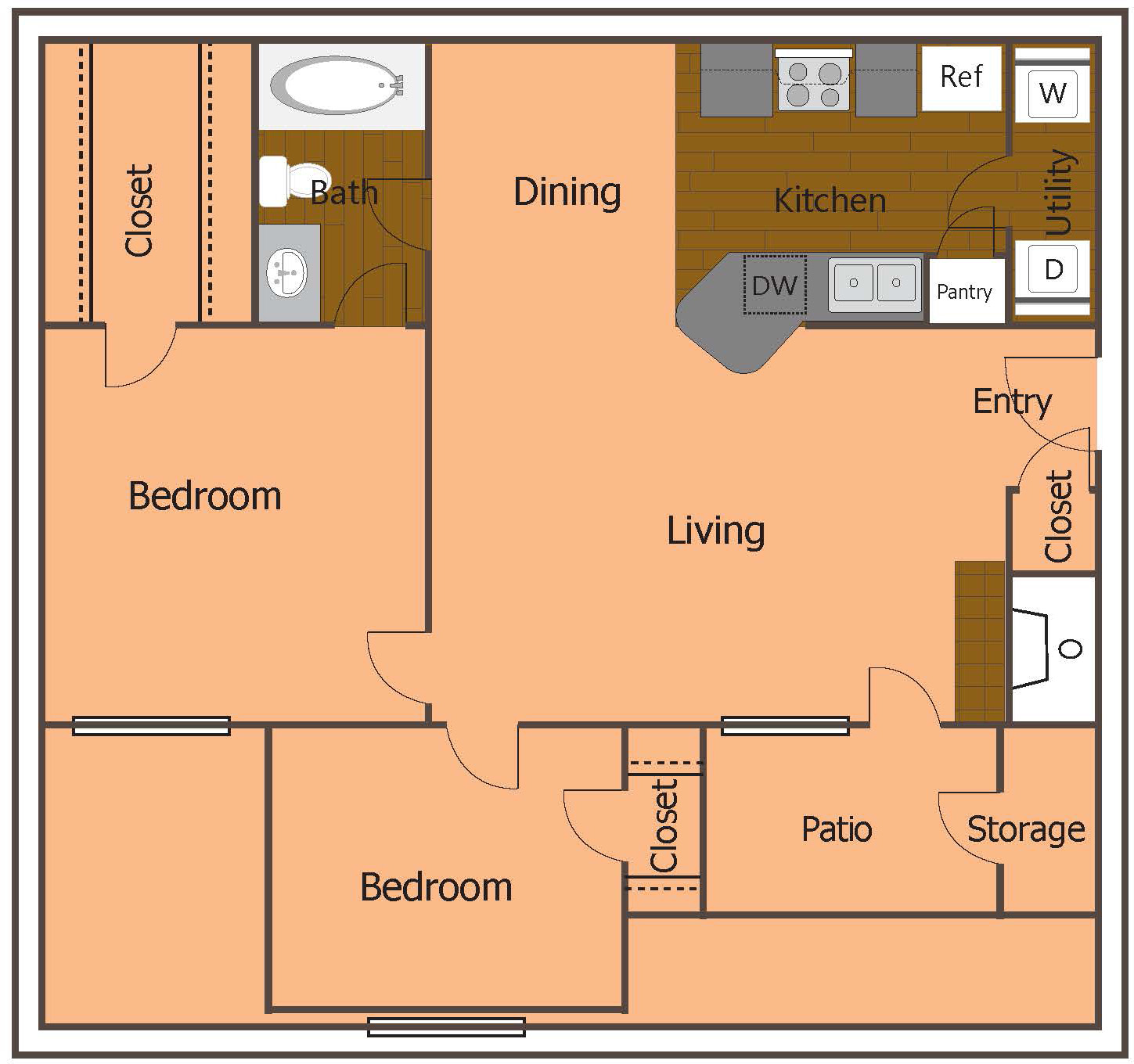 2 Bed 1 Bath