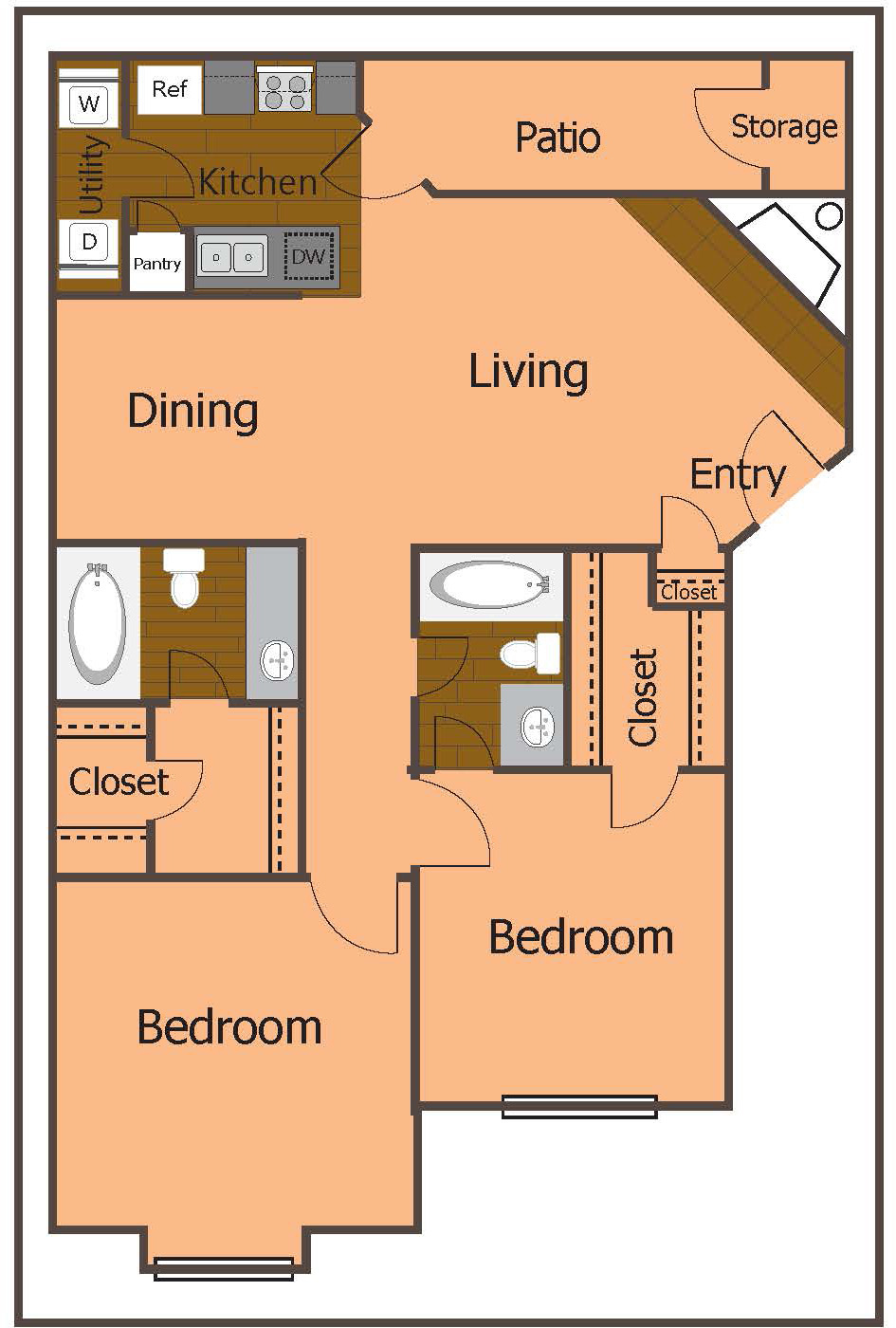 2 Bed 2 Bath